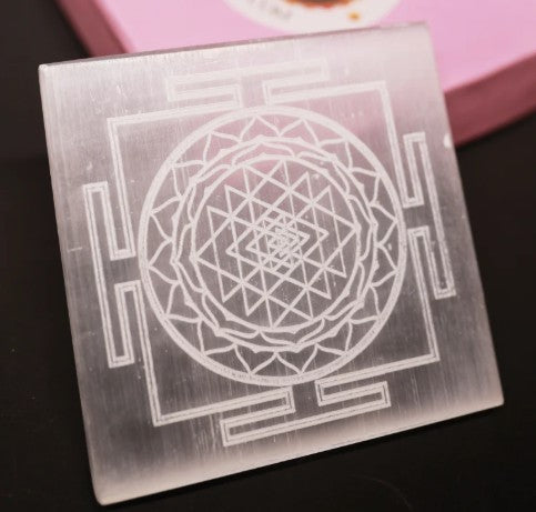 Selenite Plate Shree Yantra
