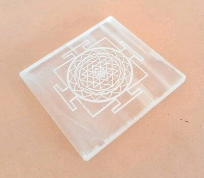 Selenite Plate Shree Yantra