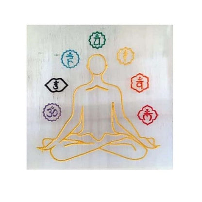 Selenite Plate Seven Chakra